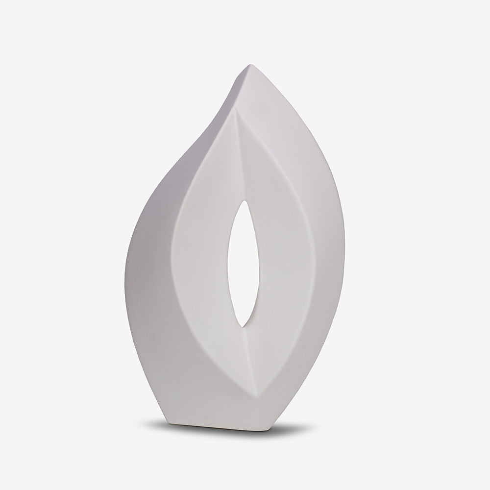 Flame Adult Cremation Urn for Ashes in White