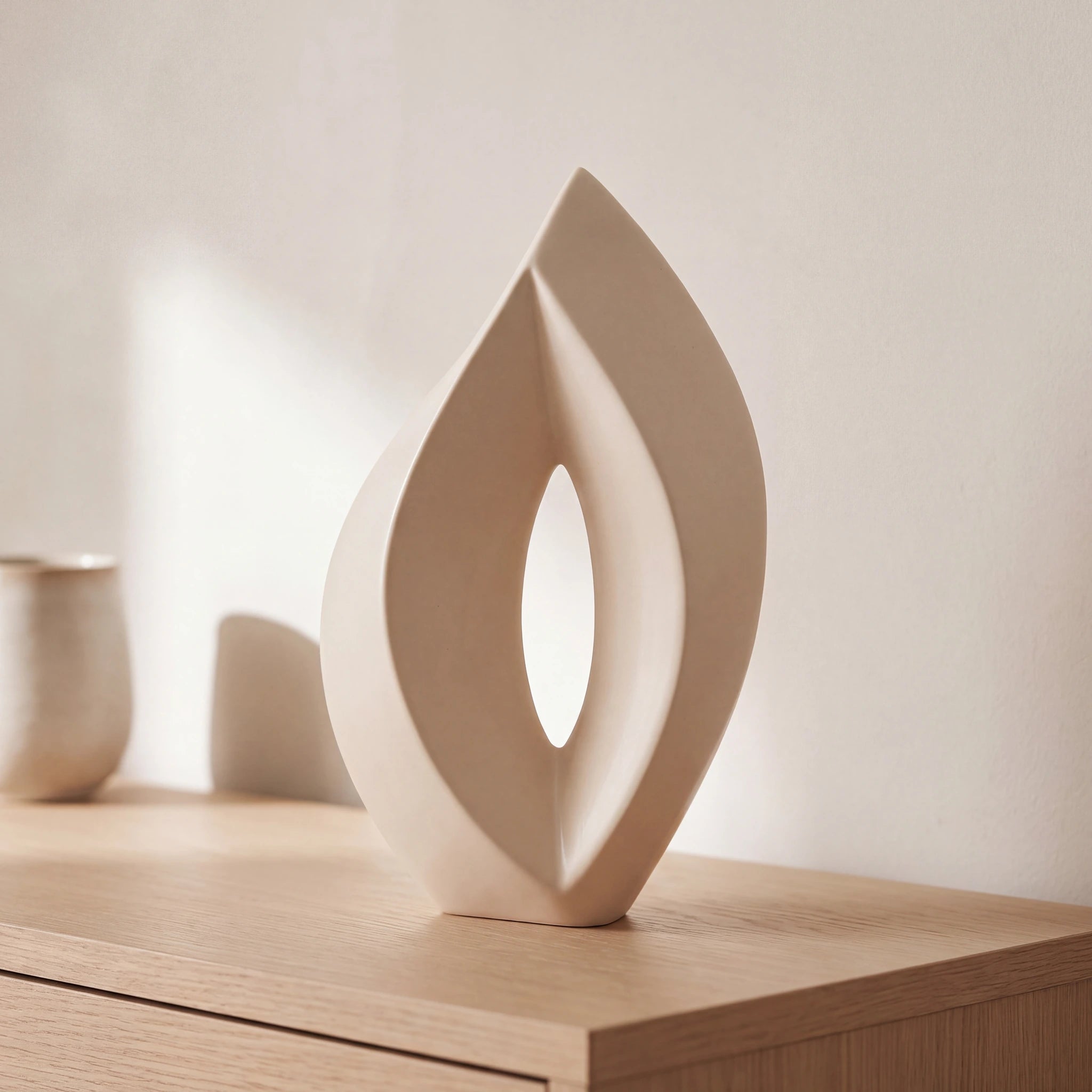 Flame-Medium-Urn-for-Ashes-in-Cream-Oak-Console