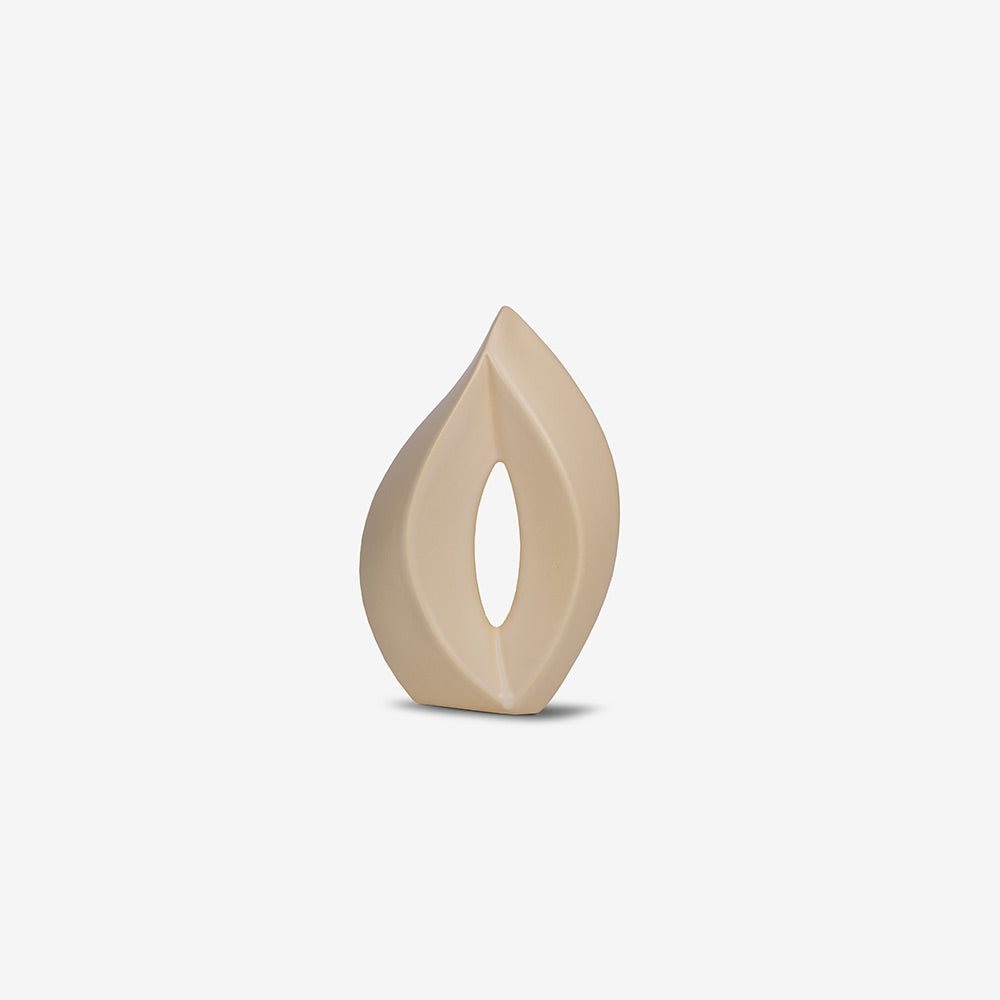 Flame Small Urn for Ashes in Cream