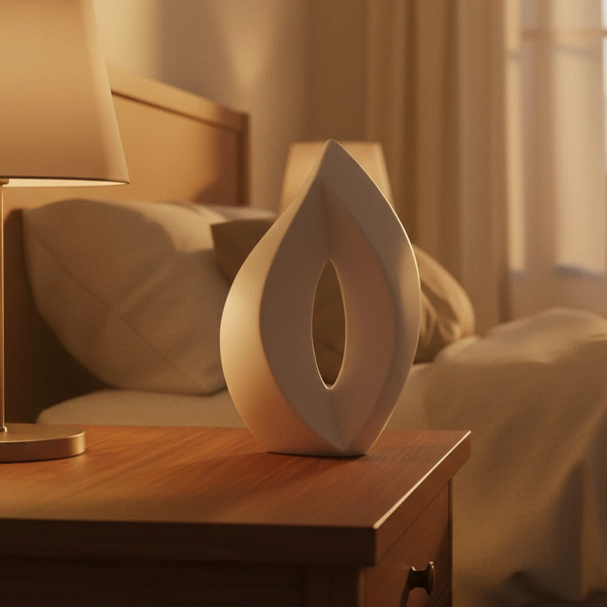 Flame Small Urn for Ashes in White