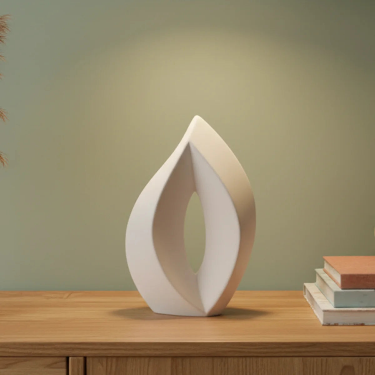 Flame Small Urn for Ashes in White