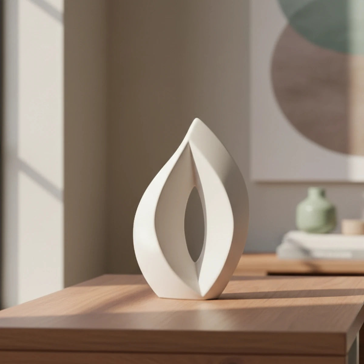 Flame Small Urn for Ashes in White