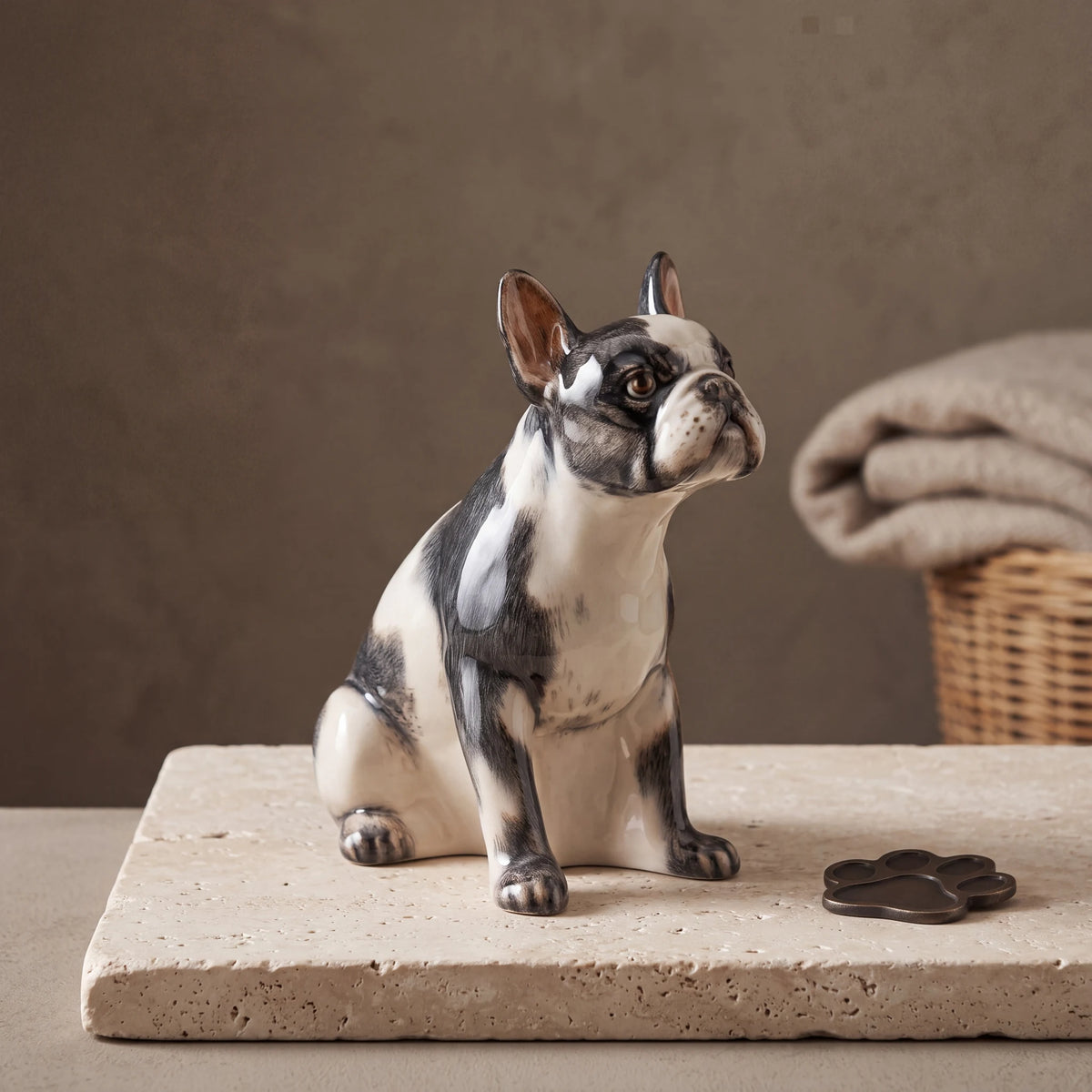 French-Bulldog-Pet-Urn-for-Ashes-in-Black-and-White-pet_hearth_basket