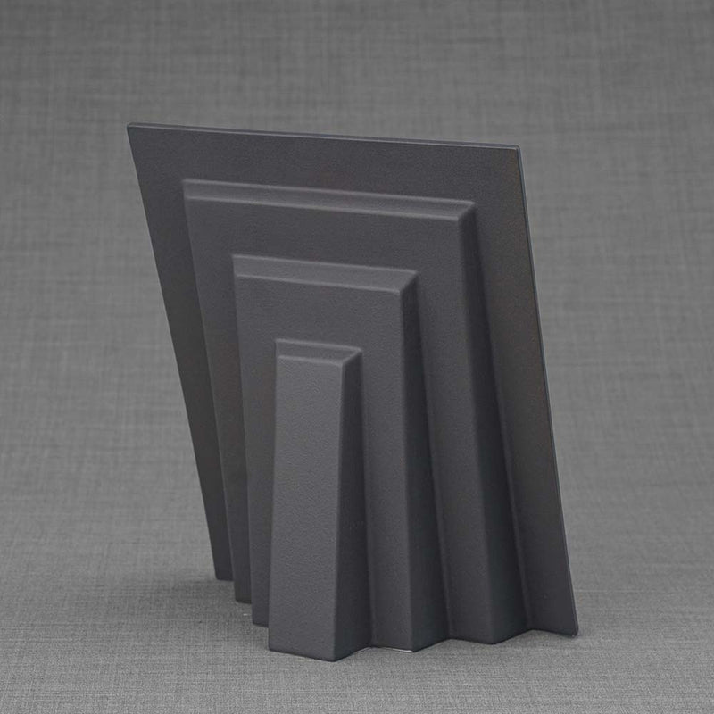 Frenchie Portrait Dog Urn for Ashes in Matte Grey