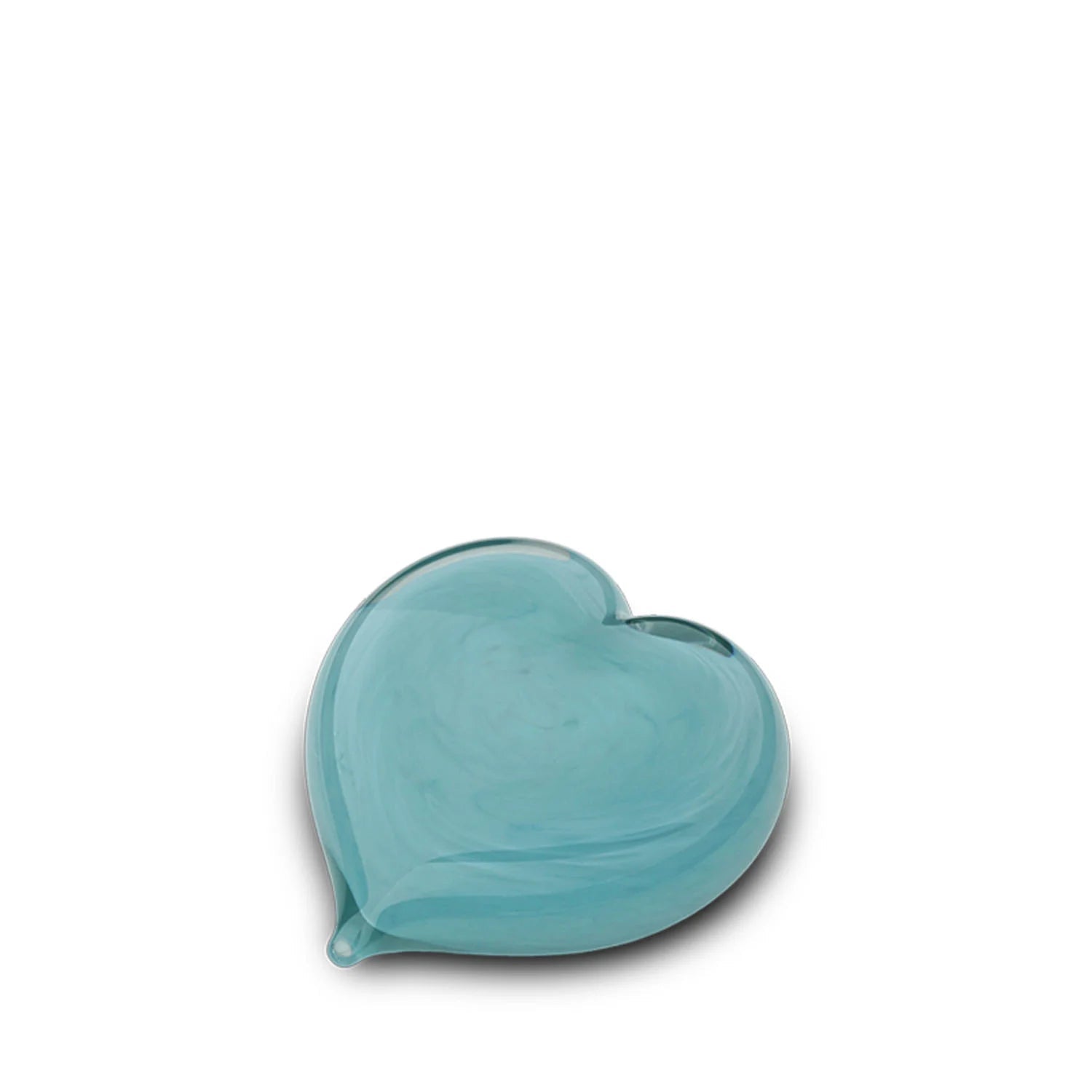 Crystal Heart Keepsake Urn for Ashes in Aqua Blue