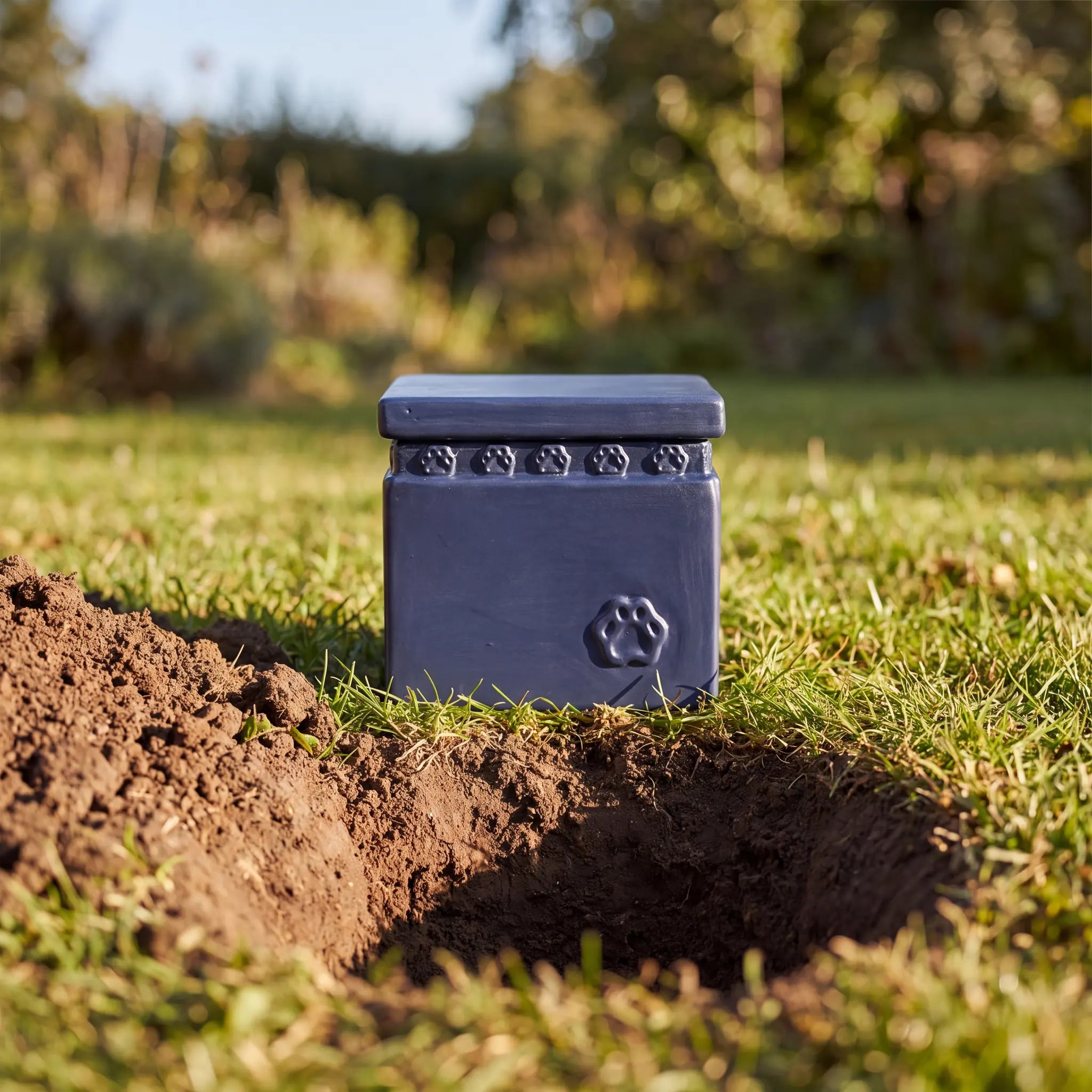 Gentle Pawprints Biodegradable Pet Urn for Ashes in Blue