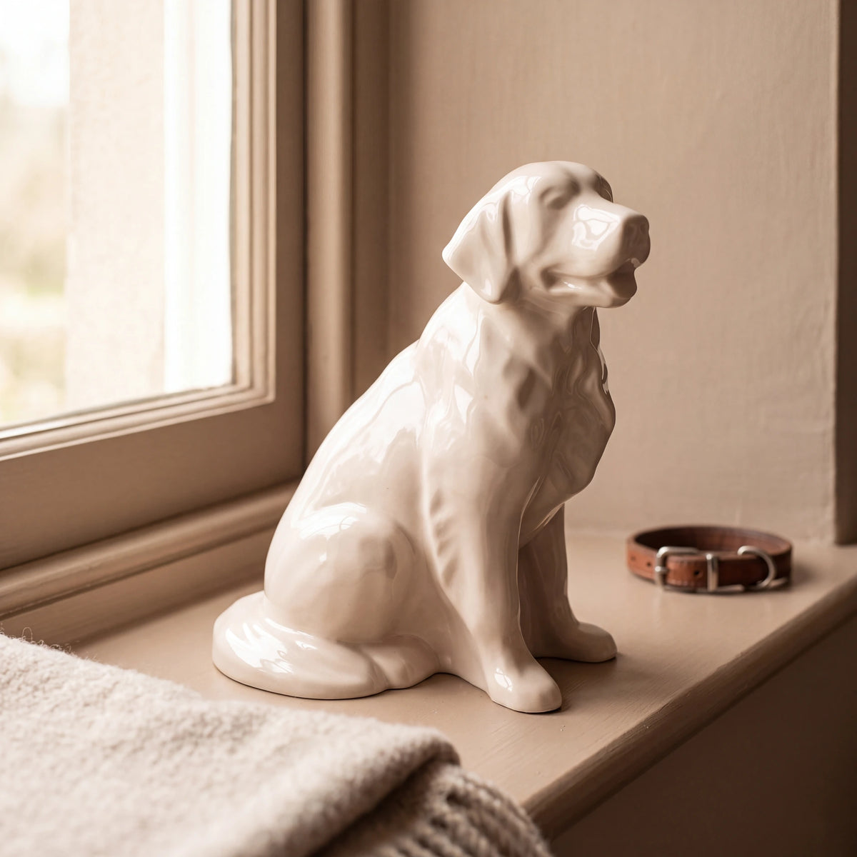 Golden-Retriever-Pet-Urn-for-Ashes-in-Cream-pet_sunny_sill