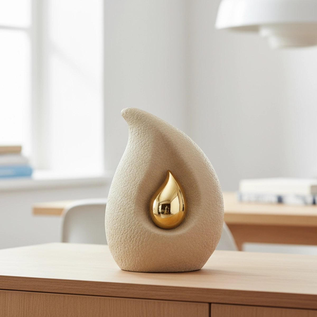Golden Teardrop Medium Urn for Ashes