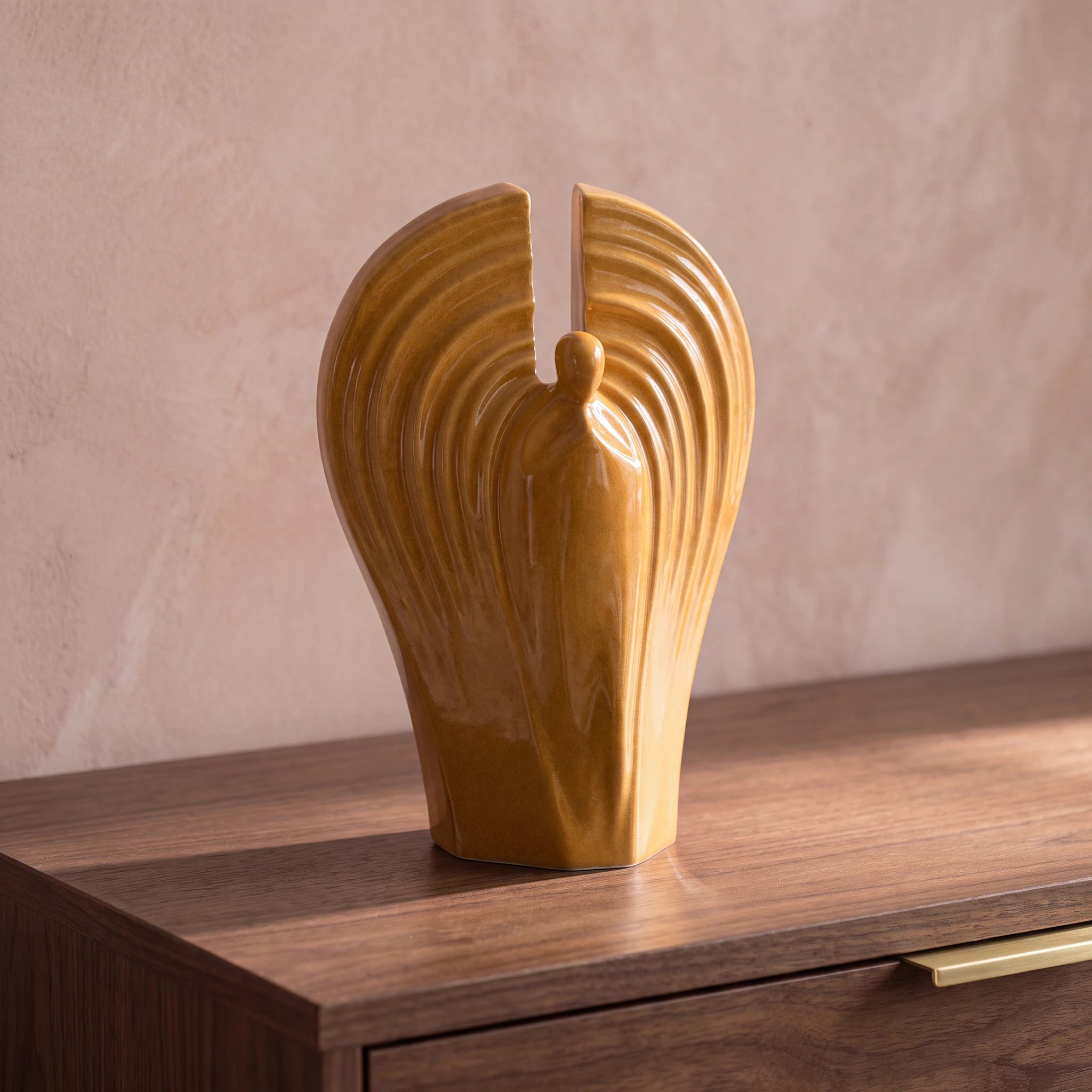 Guardian Angel Adult Cremation Urn for Ashes in Amber