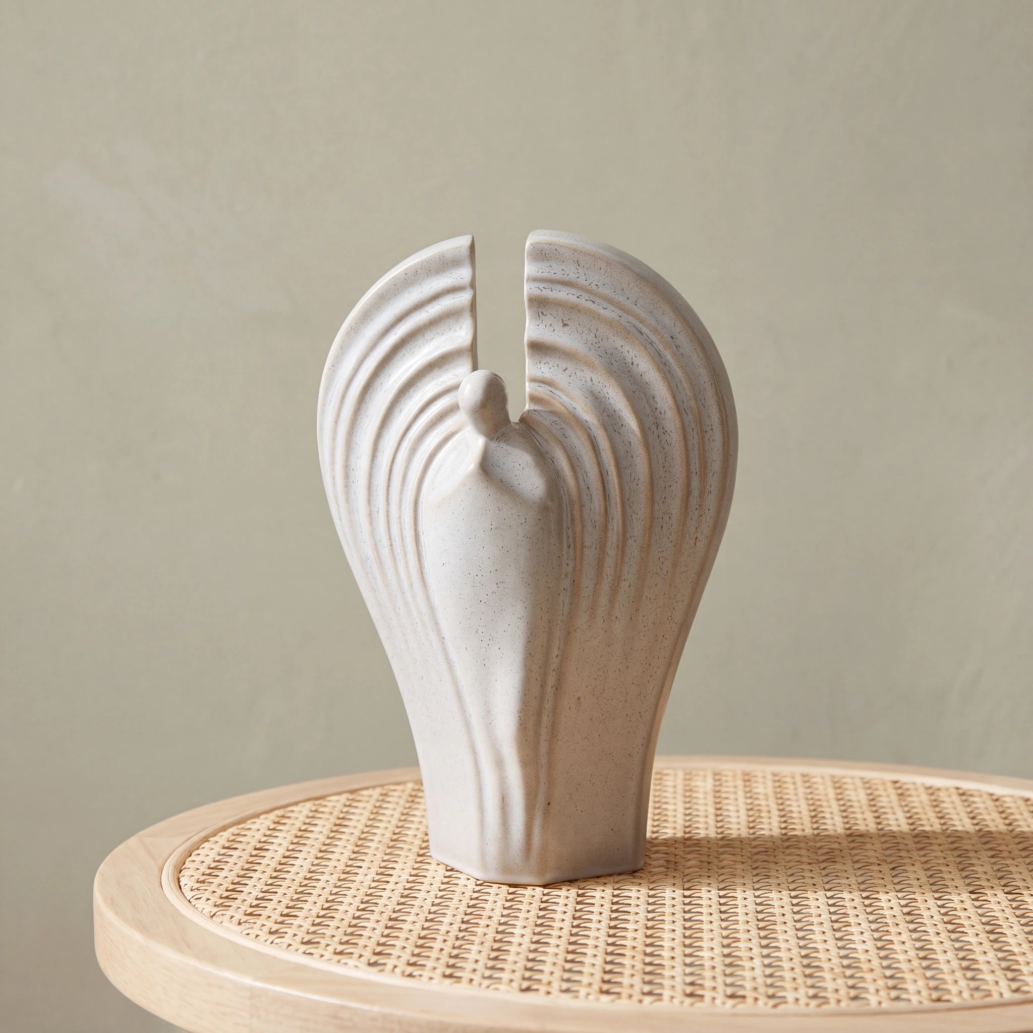 Guardian Angel Adult Cremation Urn for Ashes in Beige Grey