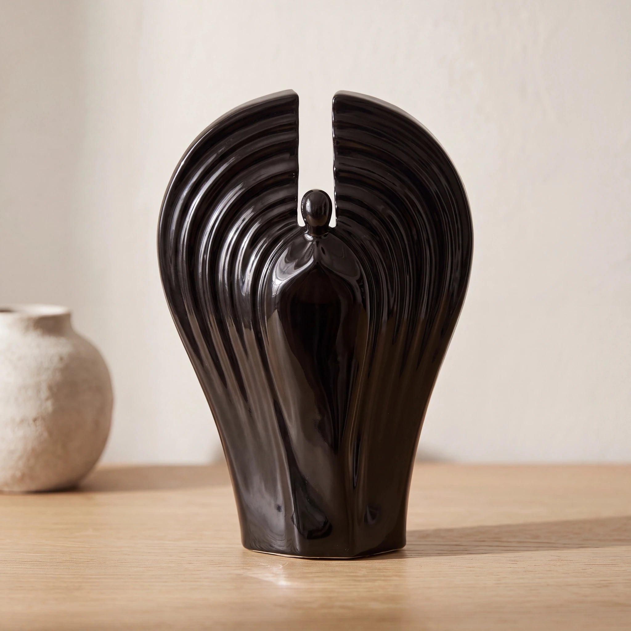 Guardian Angel Adult Cremation Urn for Ashes in Black