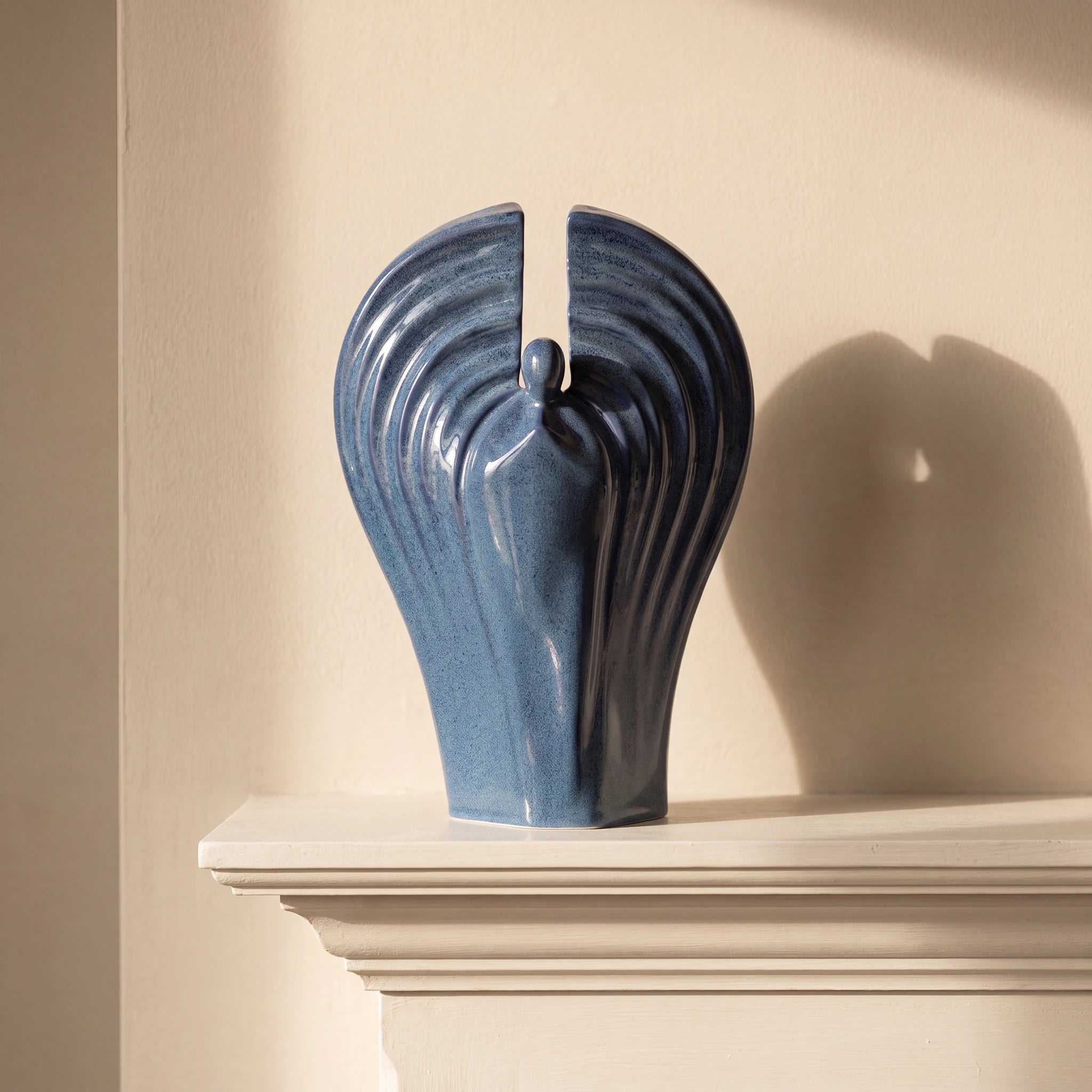 Guardian Angel Adult Cremation Urn for Ashes in Blue