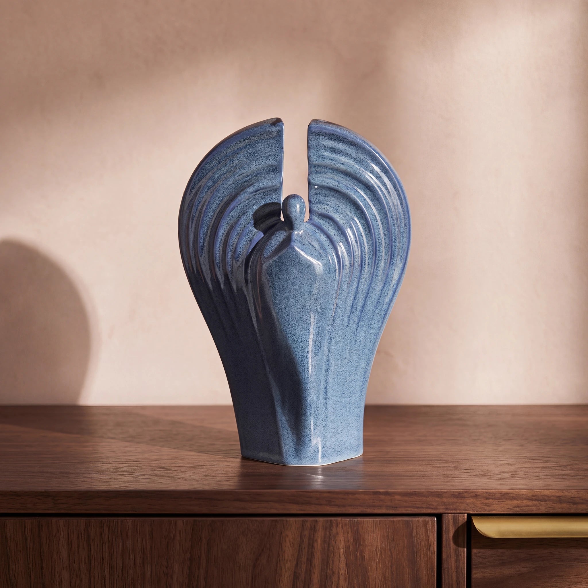 Guardian Angel Adult Cremation Urn for Ashes in Blue