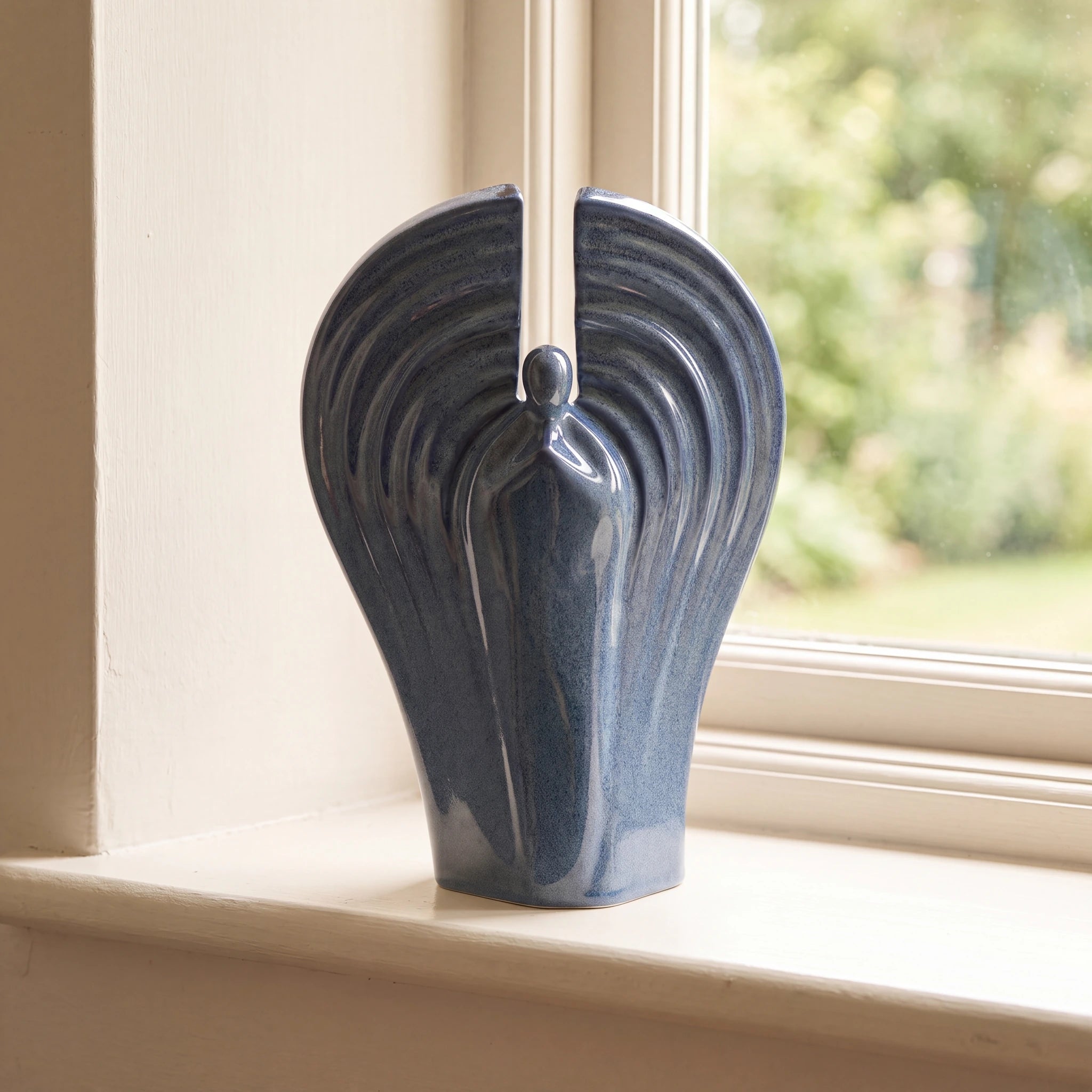 Guardian Angel Adult Cremation Urn for Ashes in Blue