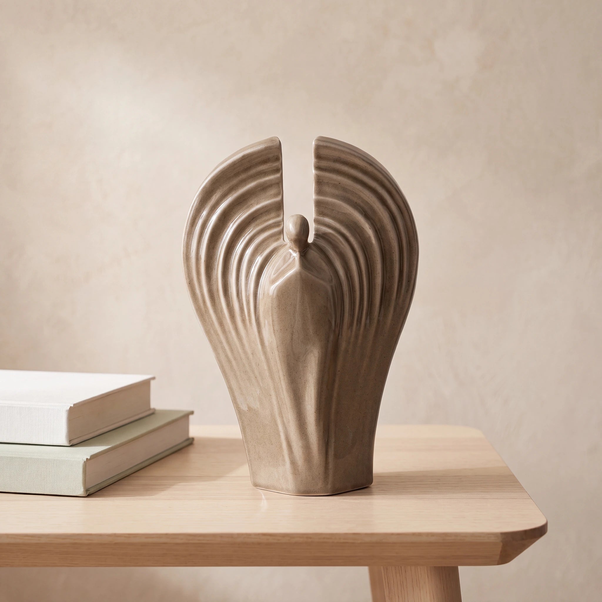 Guardian Angel Adult Cremation Urn for Ashes in Dark Beige
