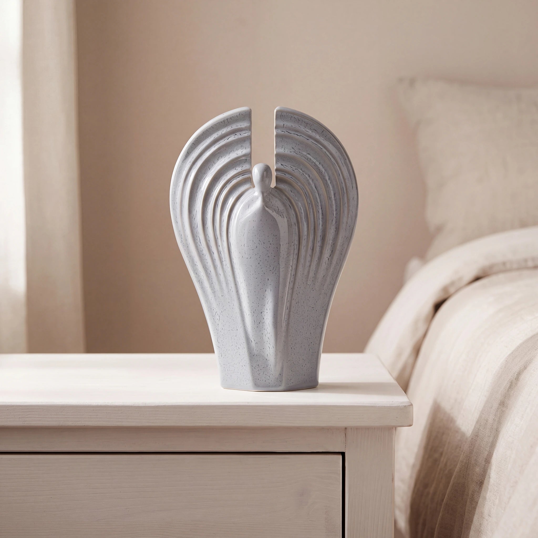 Guardian Angel Adult Cremation Urn for Ashes in Grey