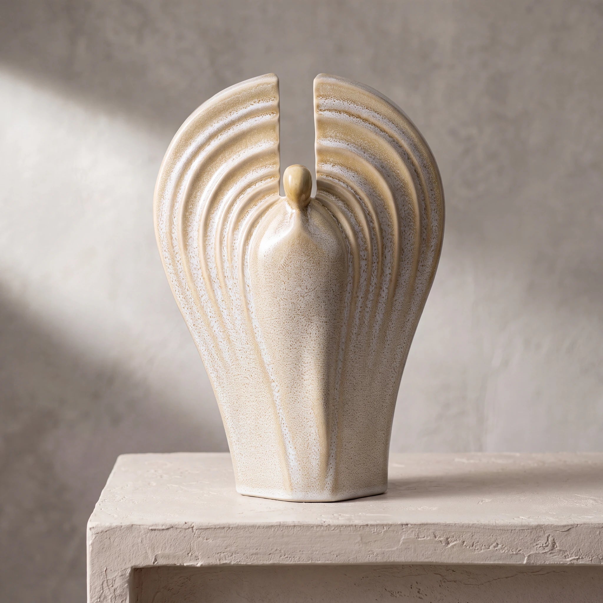 Guardian Angel Adult Cremation Urn for Ashes in Light Sand