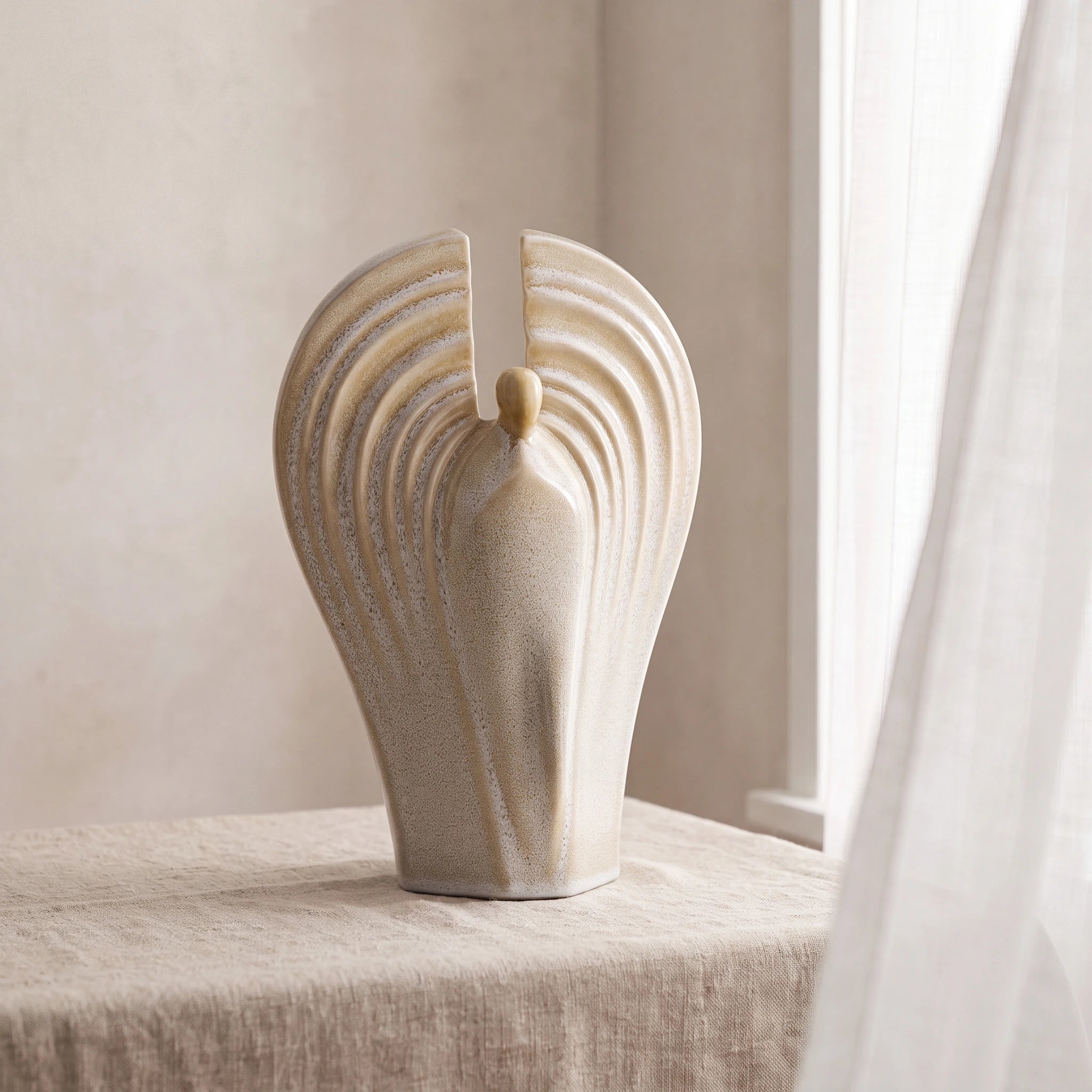 Guardian Angel Adult Cremation Urn for Ashes in Light Sand