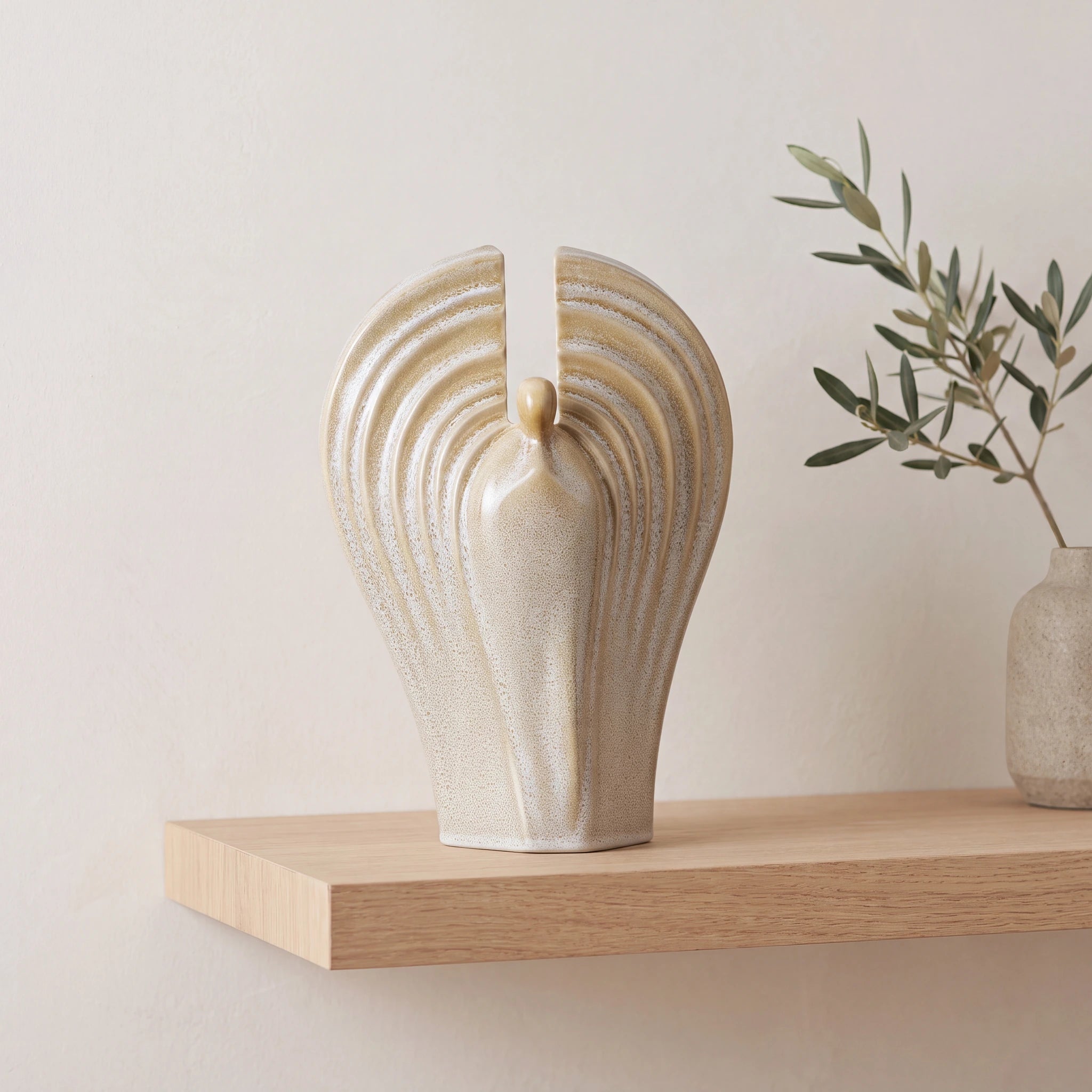 Guardian Angel Adult Cremation Urn for Ashes in Light Sand