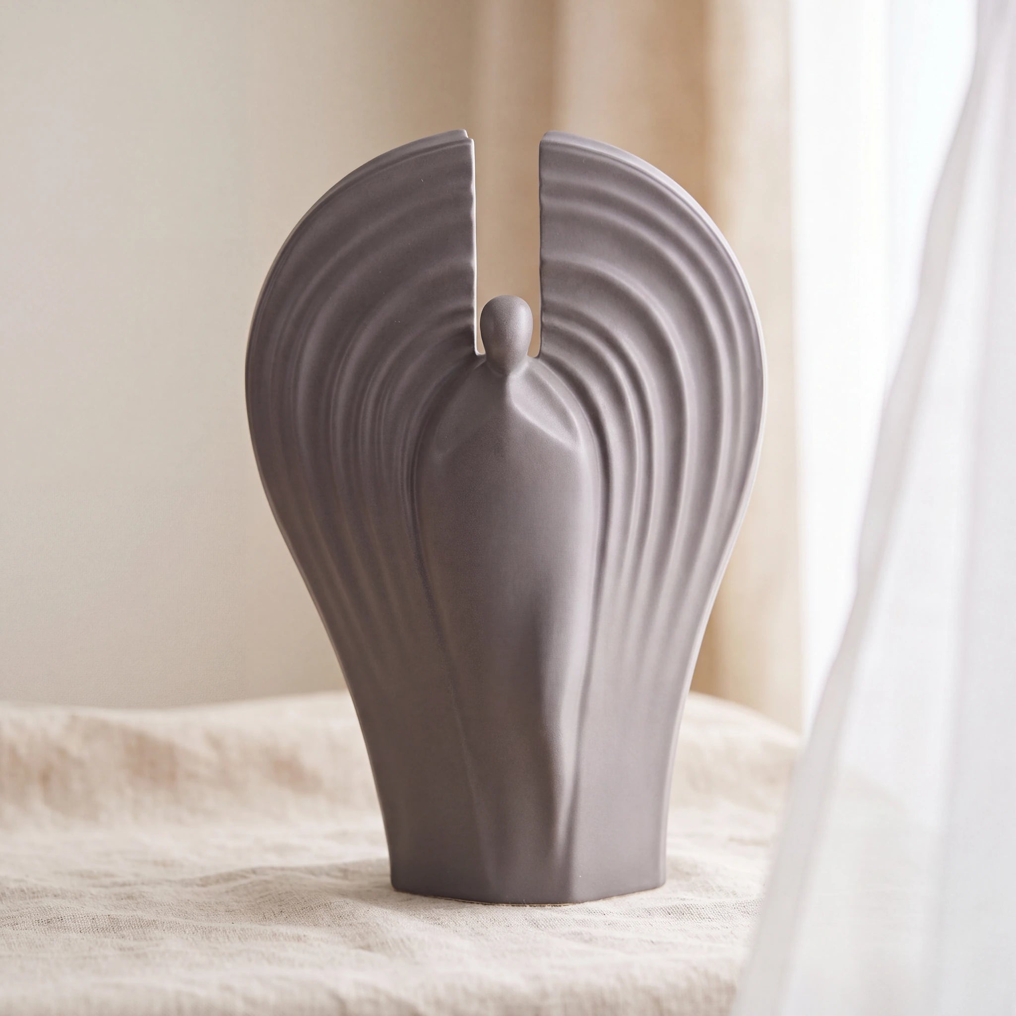 Guardian Angel Adult Cremation Urn for Ashes in Matte Grey