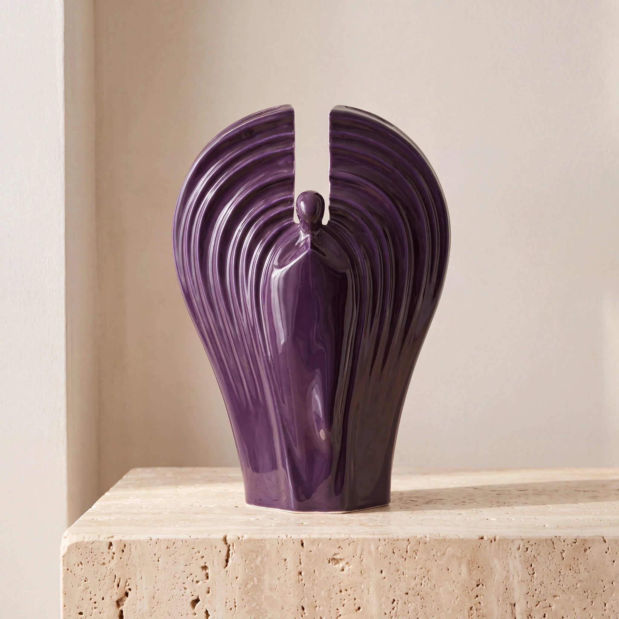 Guardian Angel Adult Cremation Urn for Ashes in Purple