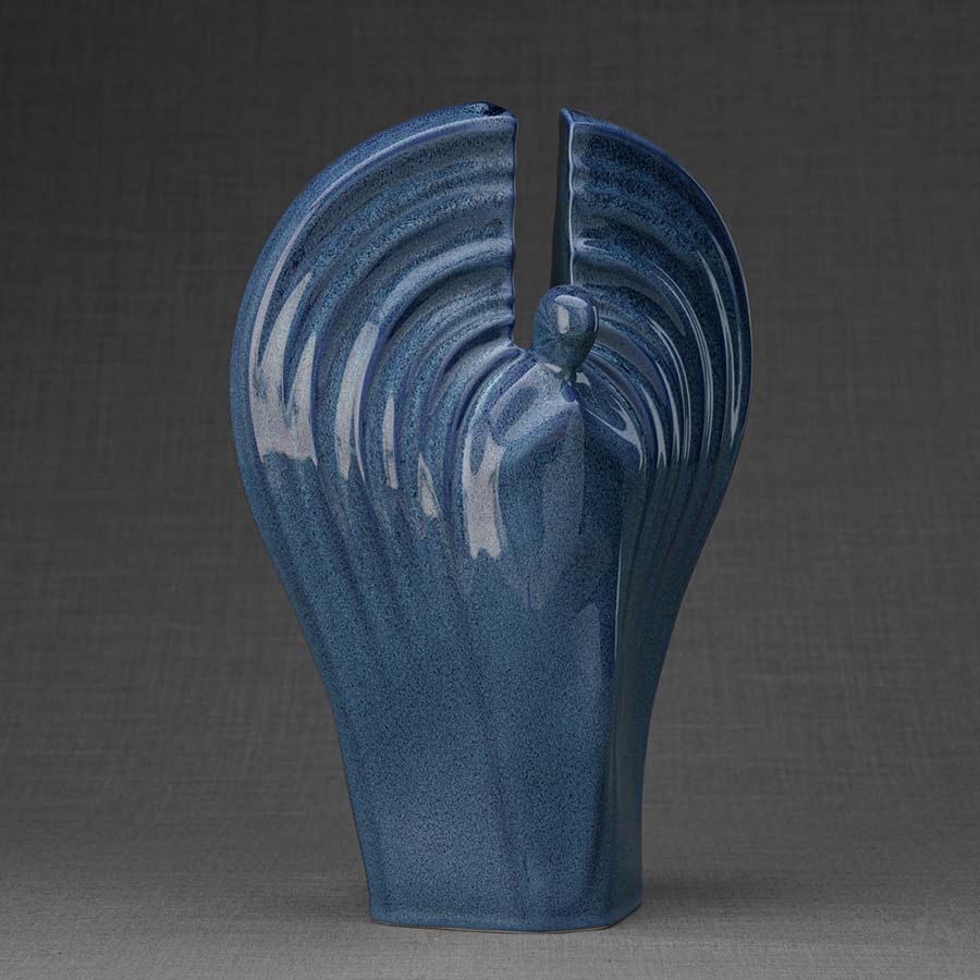 Guardian Angel Adult Cremation Urn for Ashes in Blue