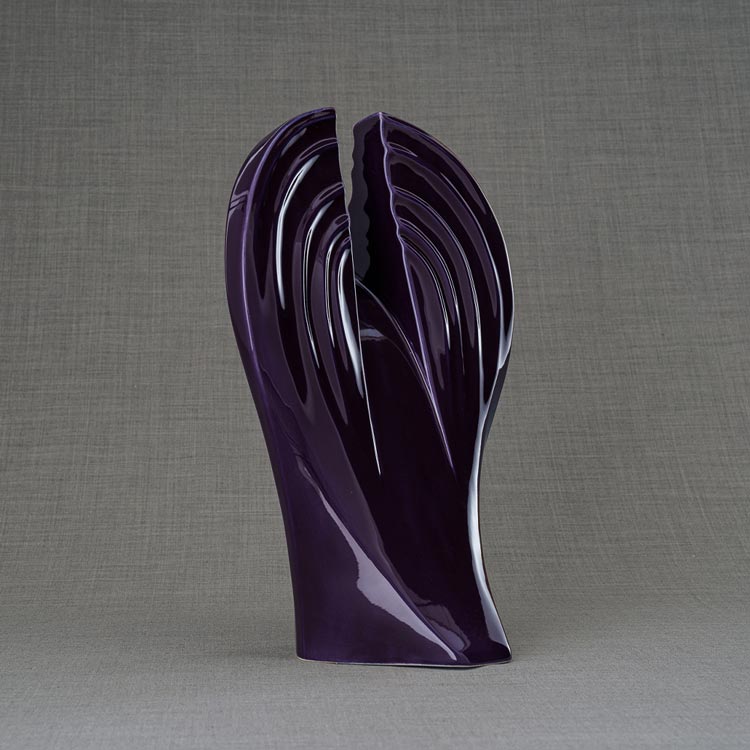 Guardian Angel Adult Cremation Urn for Ashes in Purple