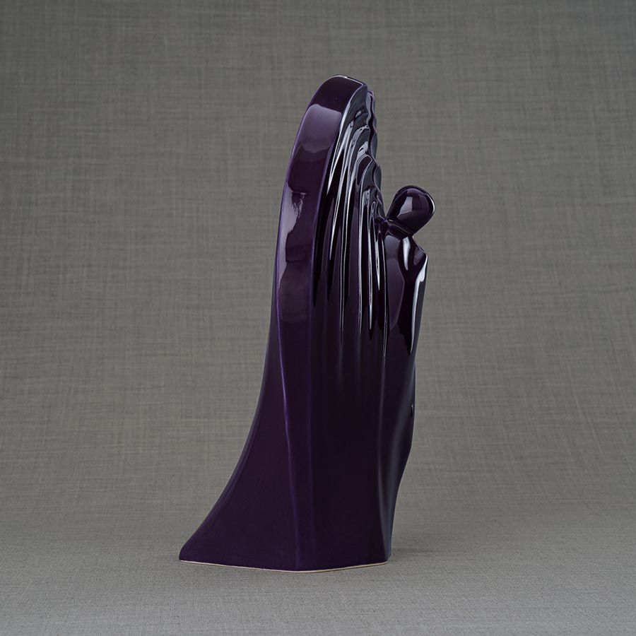 Guardian Angel Adult Cremation Urn for Ashes in Purple