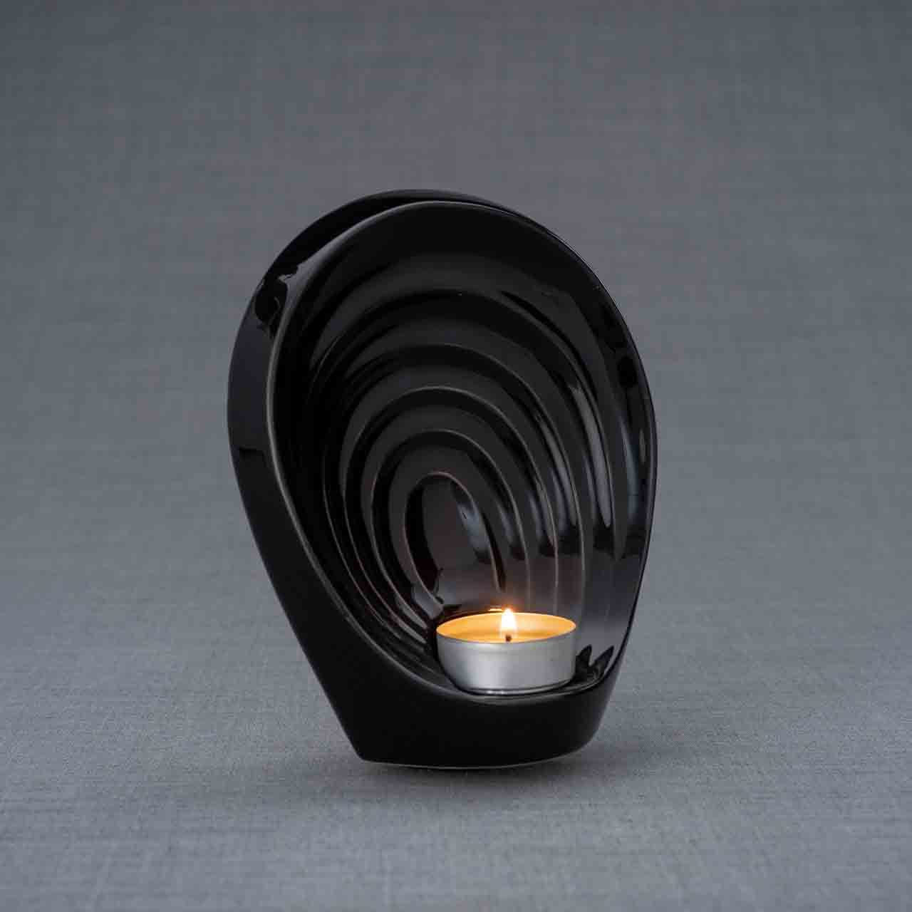 Guardian Angel Small Urn for Ashes in Black