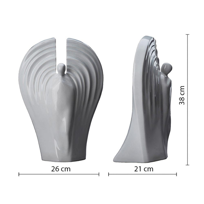 Guardian Angel Adult Cremation Urn for Ashes in White