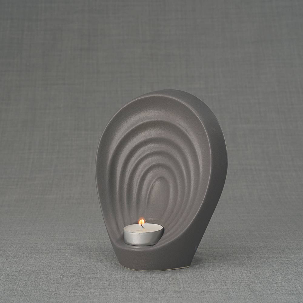 Guardian Angel Small Urn for Ashes in Matte Grey Left