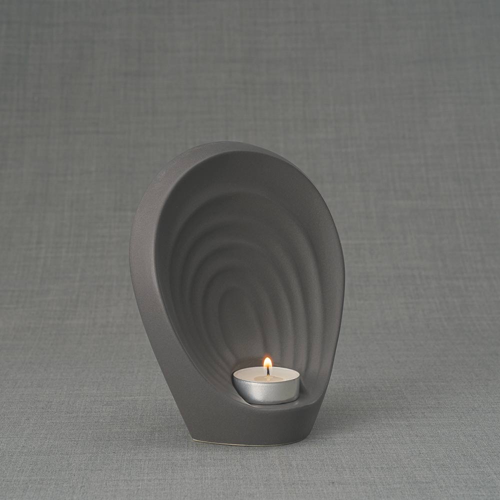 Guardian Angel Small Urn for Ashes in Matte Grey Right