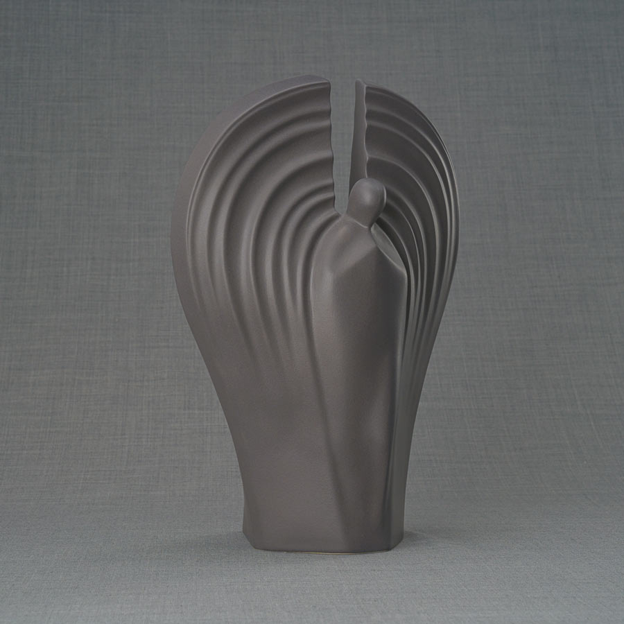 Guardian Cremation Urn for Ashes Matte Grey Facing Front Right
