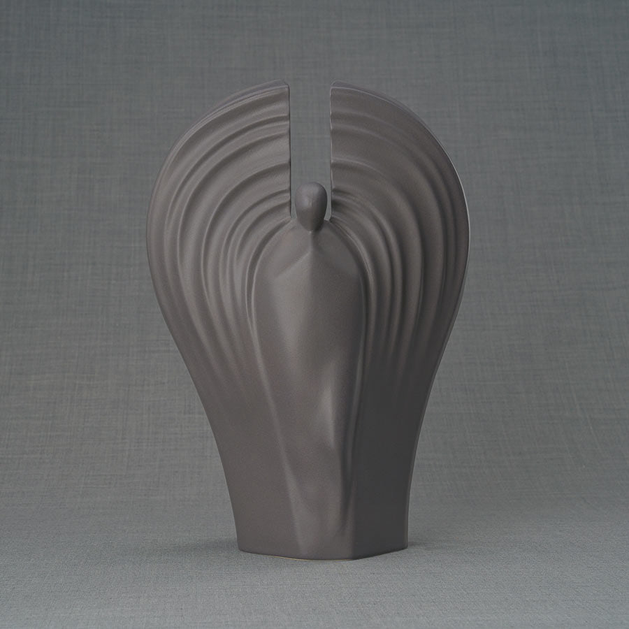 Guardian Cremation Urn for Ashes Matte Grey Front View