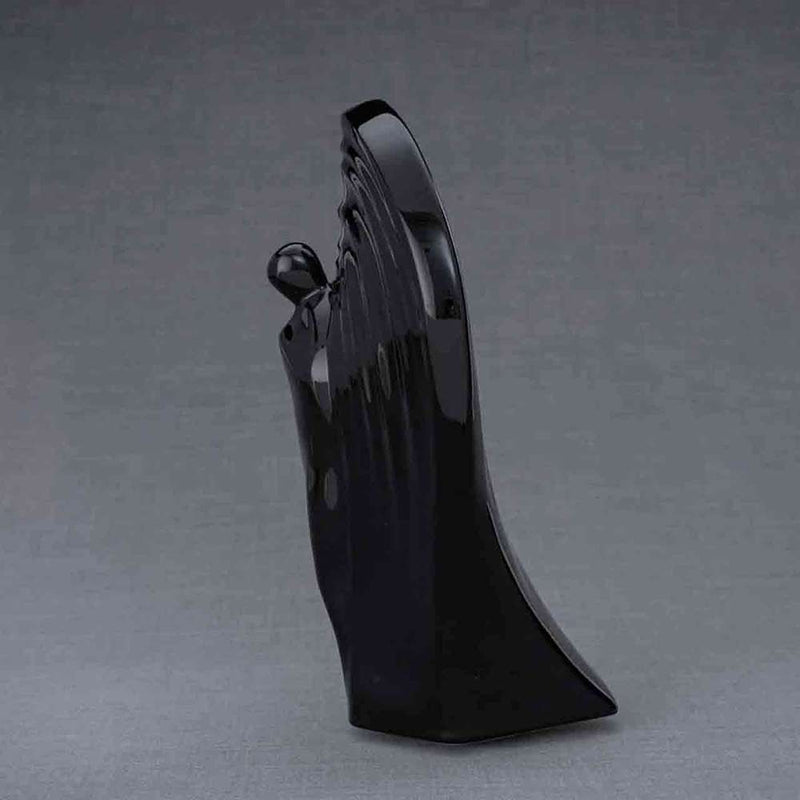 Guardian Angel Adult Cremation Urn for Ashes in Black