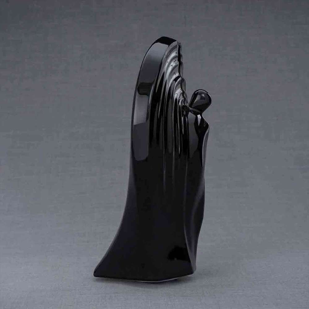 Guardian Angel Adult Cremation Urn for Ashes in Black