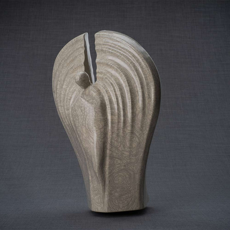 Guardian Angel Adult Cremation Urn for Ashes in Crackle Glaze