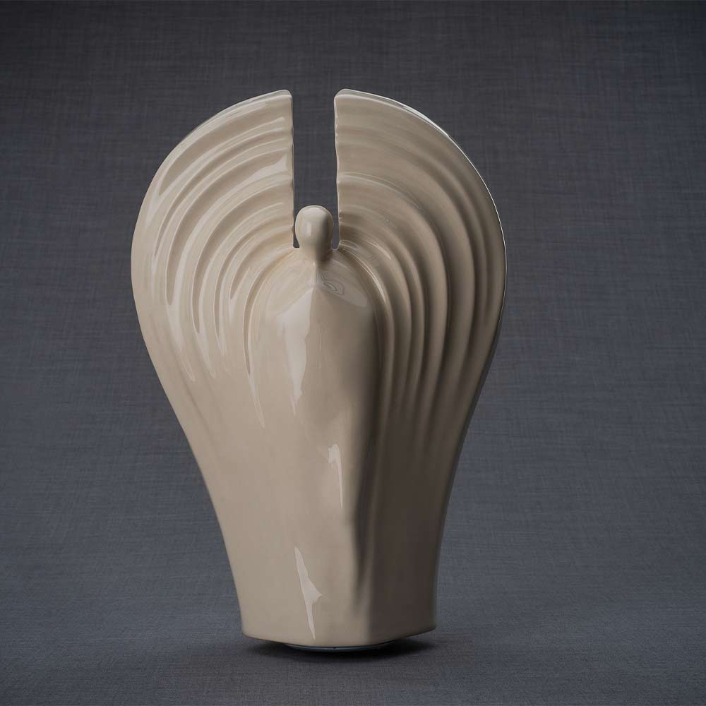 Guardian Cremation Urn for Ashes in Cream Grey Background