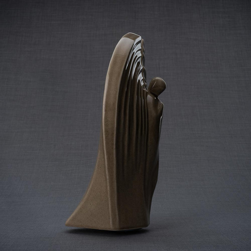 Guardian Angel Adult Cremation Urn for Ashes in Dark Beige