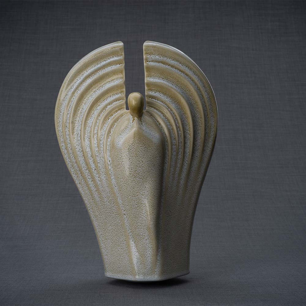 Guardian Angel Adult Cremation Urn for Ashes in Light Sand
