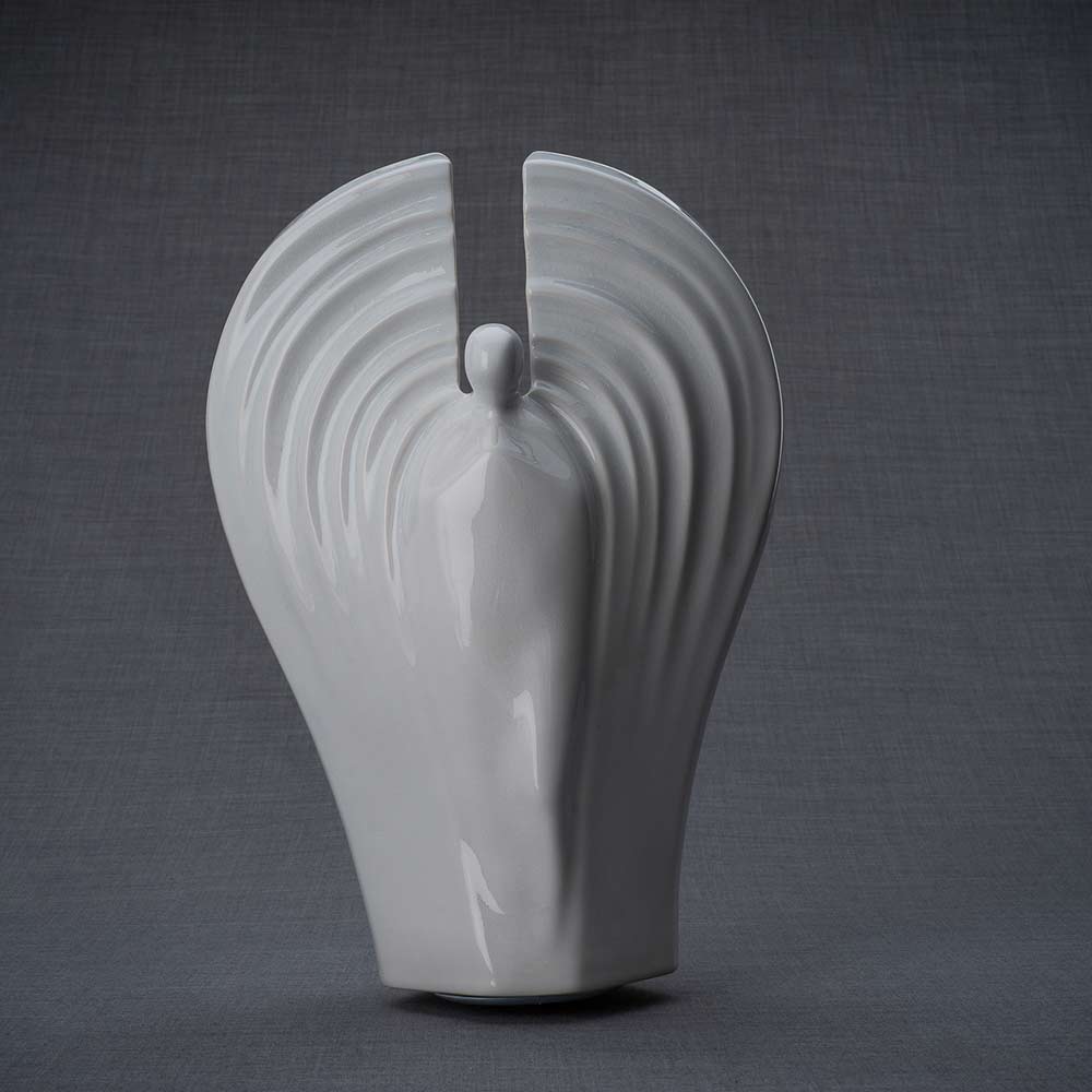 Guardian Cremation Urn for Ashes in White Dark Background