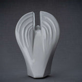 Guardian Angel Adult Cremation Urn for Ashes in White