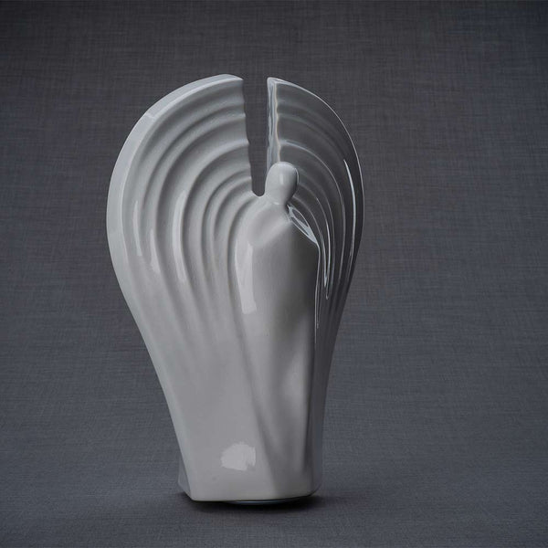 Guardian Angel Adult Cremation Urn for Ashes in White