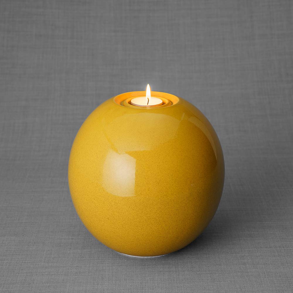 Harmony Adult Cremation Urn for Ashes in Amber Yellow