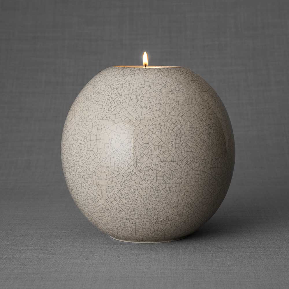 Harmony Adult Cremation Urn for Ashes in Crackle Glaze Front View