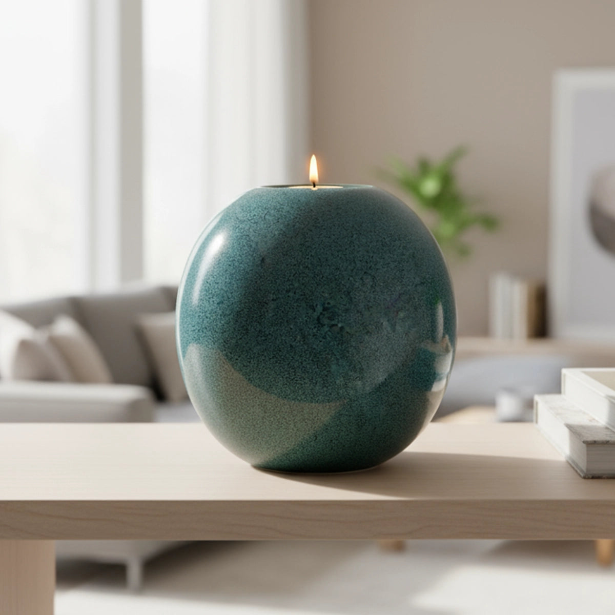 Harmony Adult Cremation Urn for Ashes in Oily Blue Melange