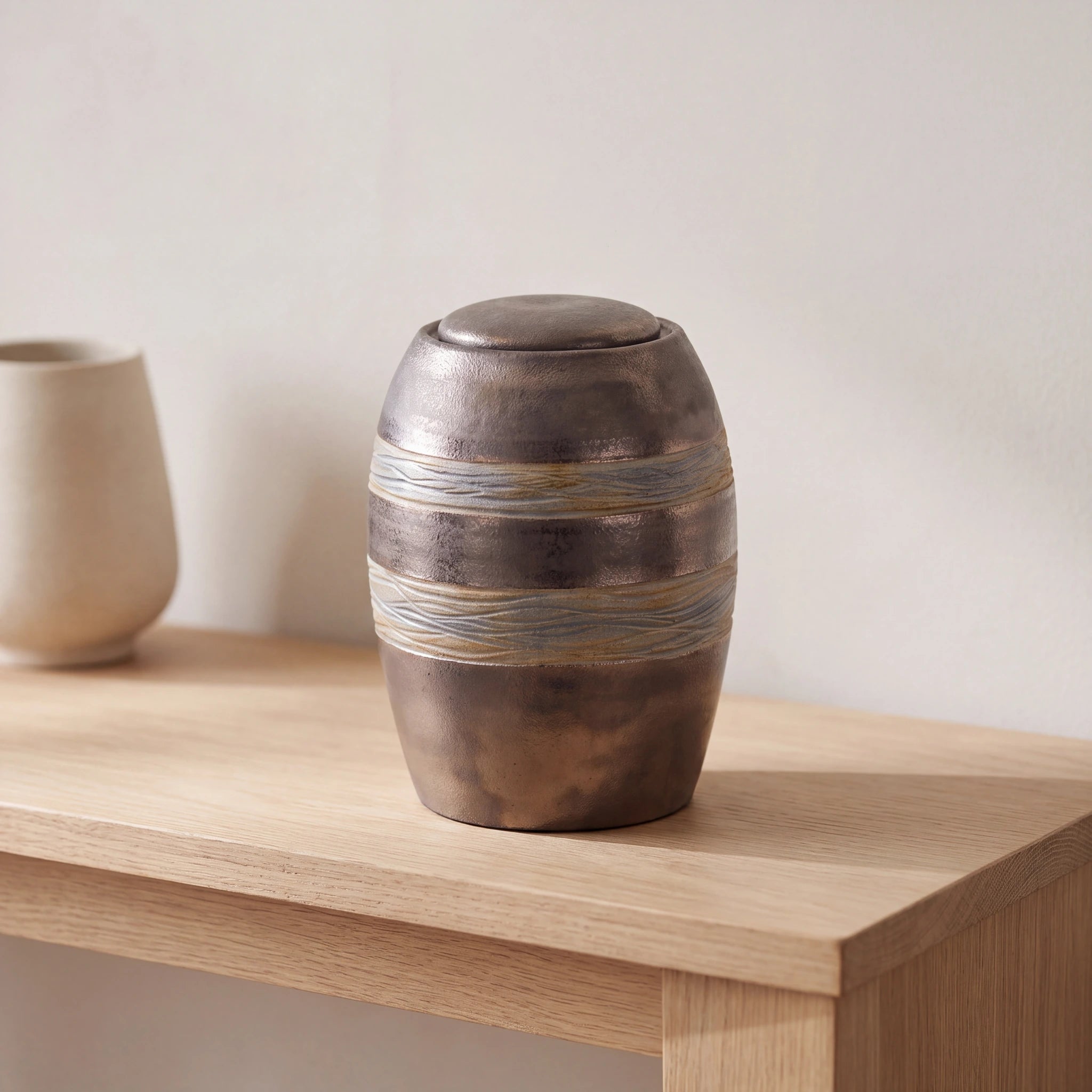Haven-Medium-Urn-for-Ashes-Oak-Console