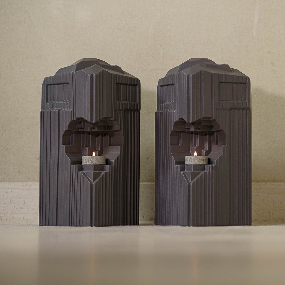 Heart Companion Urns for Two Adults in Matte Grey