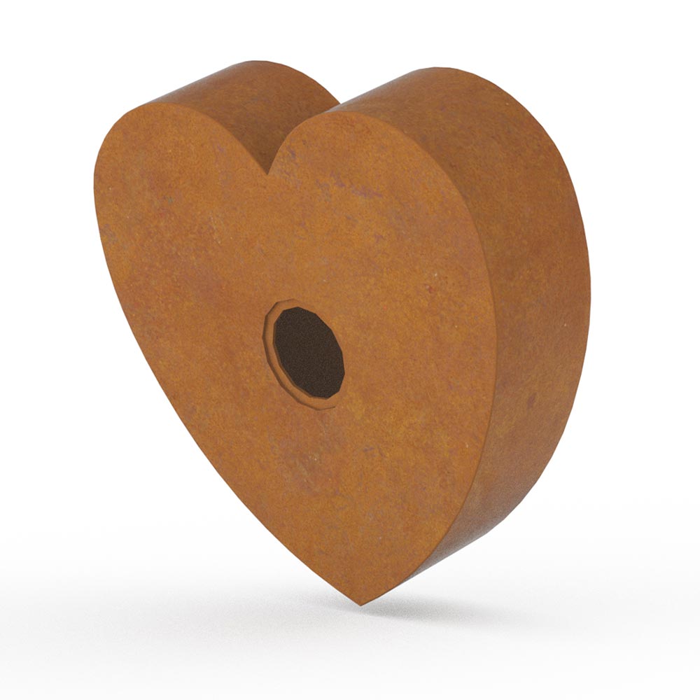 Love Heart Pet Urn for Ashes in Corten Steel