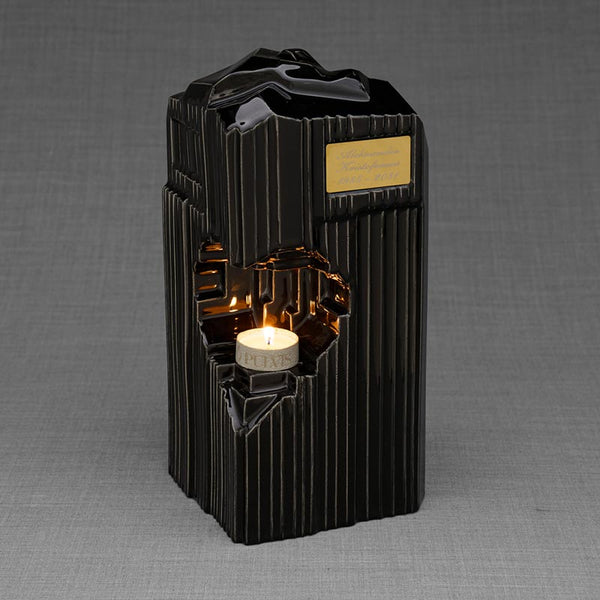 Heart Adult Cremation Urn for Ashes in Black